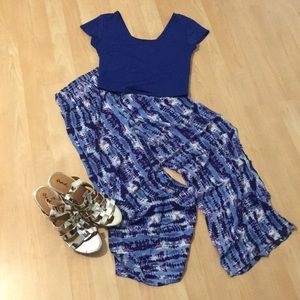 Cute Flare Pants & Marching Crop Top